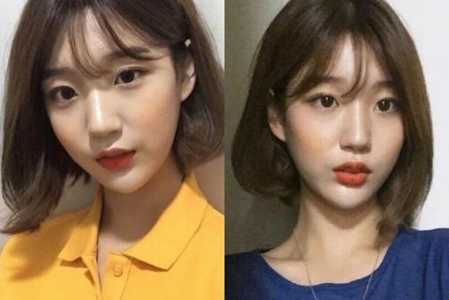 时尚女生中长发烫直发内扣图片 小女生制作齐肩直发内扣式造型