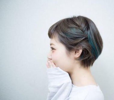 短发彩虹色头发图片 24隐藏彩虹色染发
