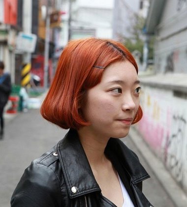 橘色发色系韩国 咖啡橘色头发图片