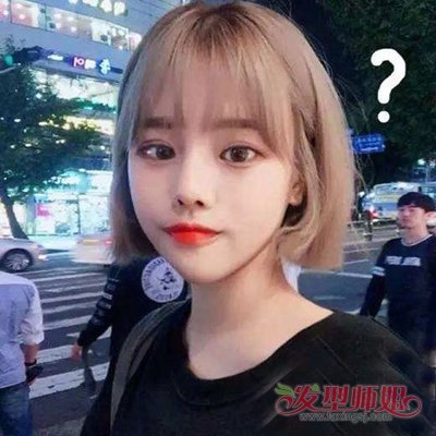瘦脸女生波波头烫微卷发 22岁女生修剪短发系列造型