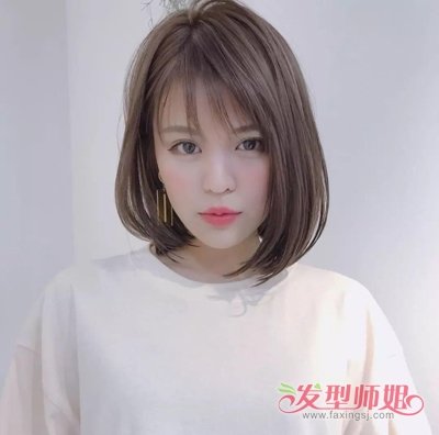 瘦脸女生波波头烫微卷发 22岁女生修剪短发系列造型